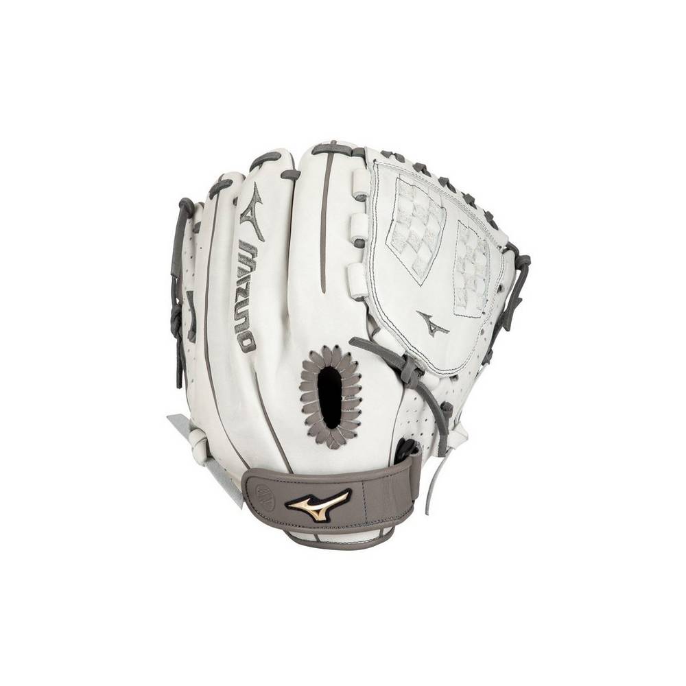 Guantes Mizuno Prime Elite Pitcher Fastpitch 12" Mujer Blancas/Gris Baratas XDNJ-89014